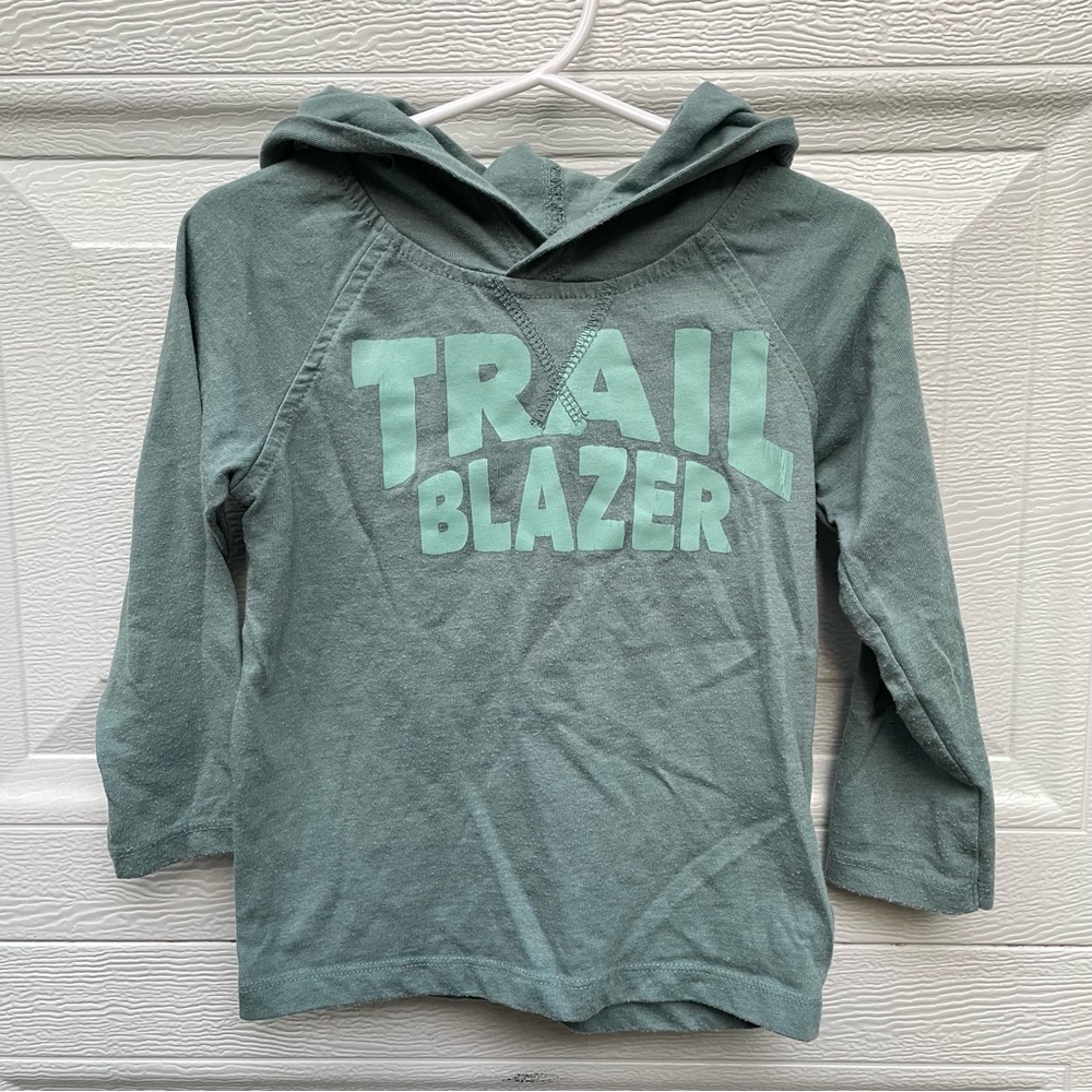 2T teal hoody long sleeve T-shirt toddler boy